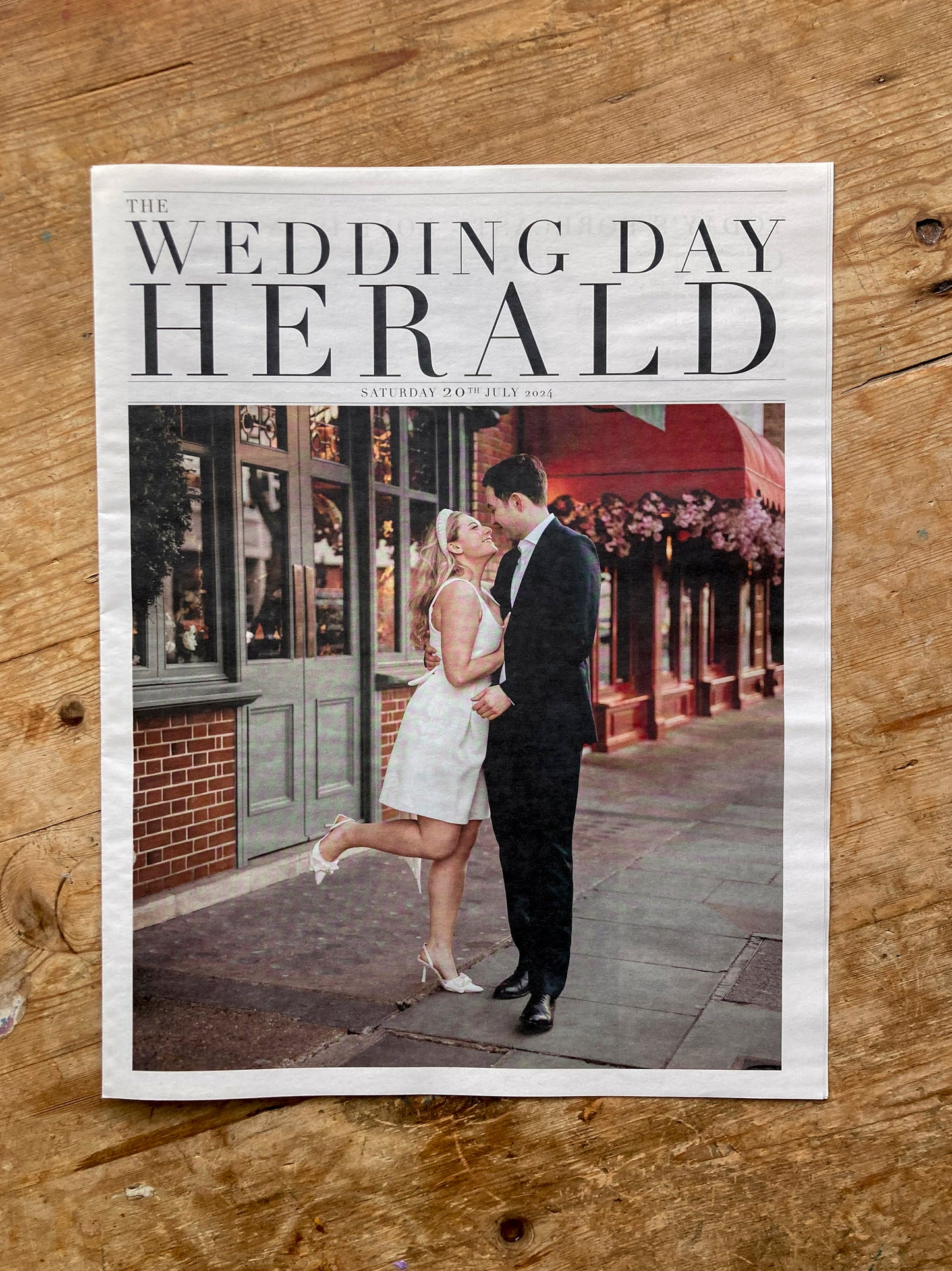 'On the Day' Edition - Wedding Newspaper