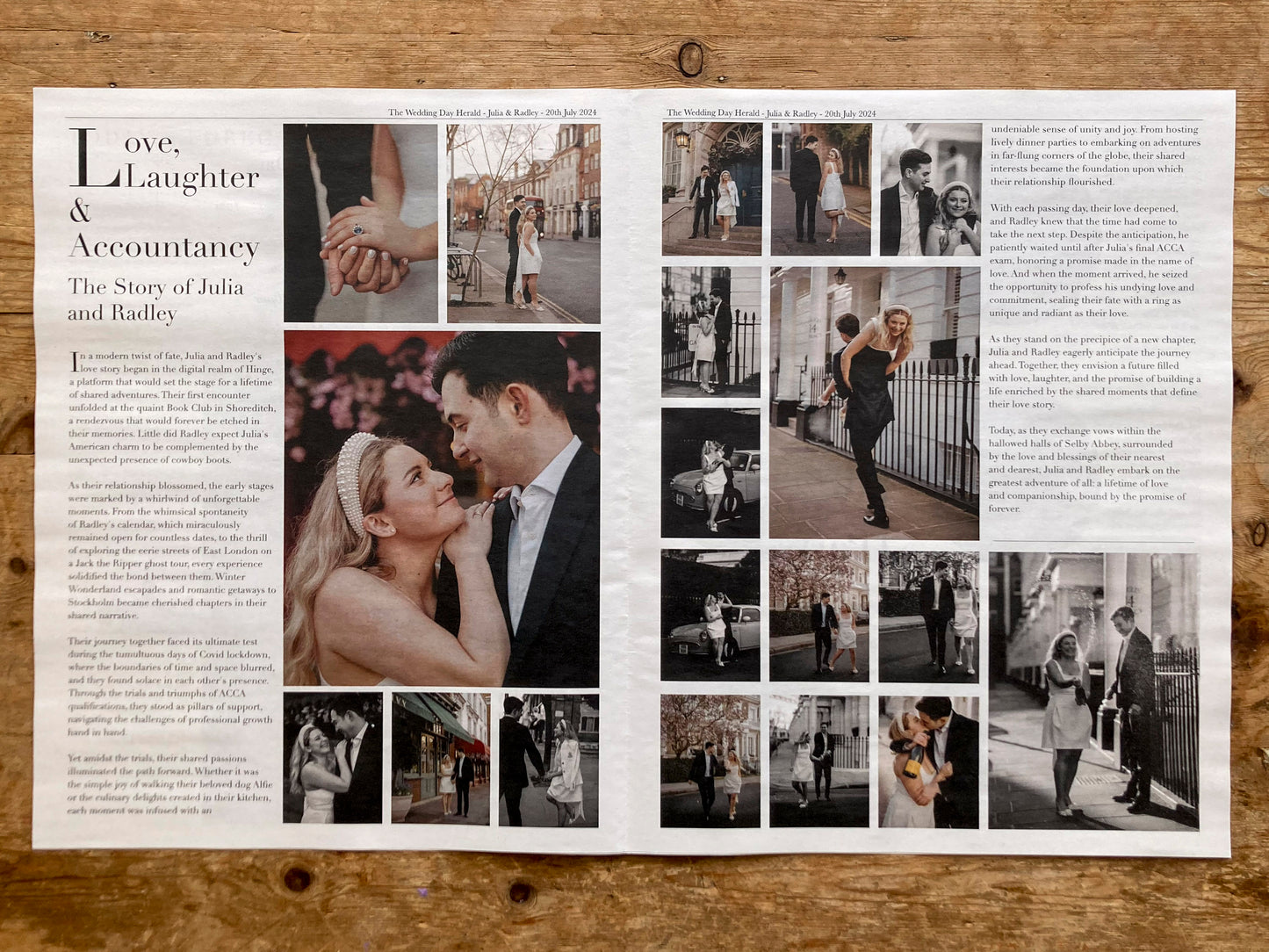 'On the Day' Edition - Wedding Newspaper